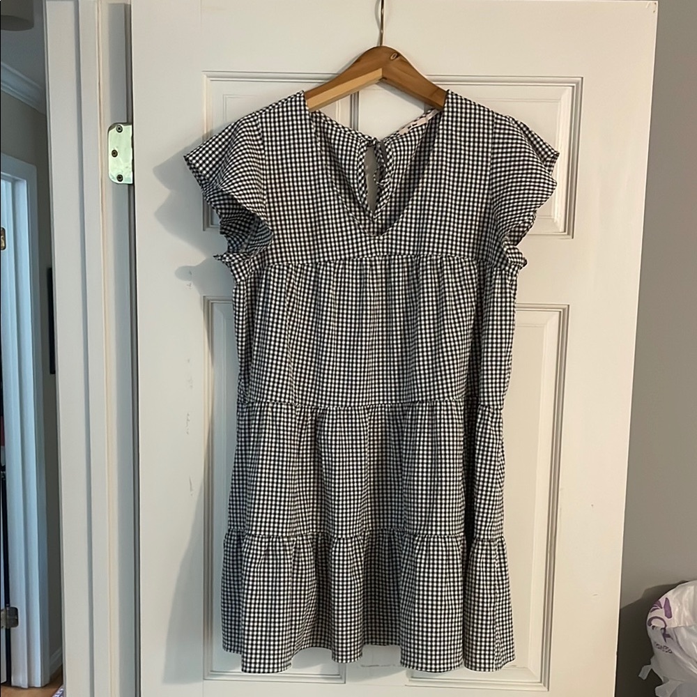 Miami Black and White Gingham Casual Dress